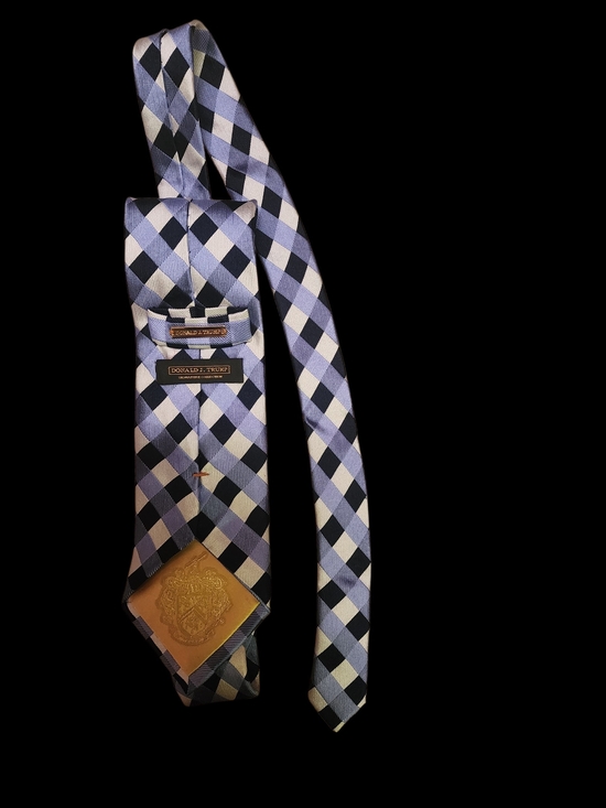 Donald J. Trump Other - Classic Blue, Black And Cream Check Silk Tie - Donald J. Trump